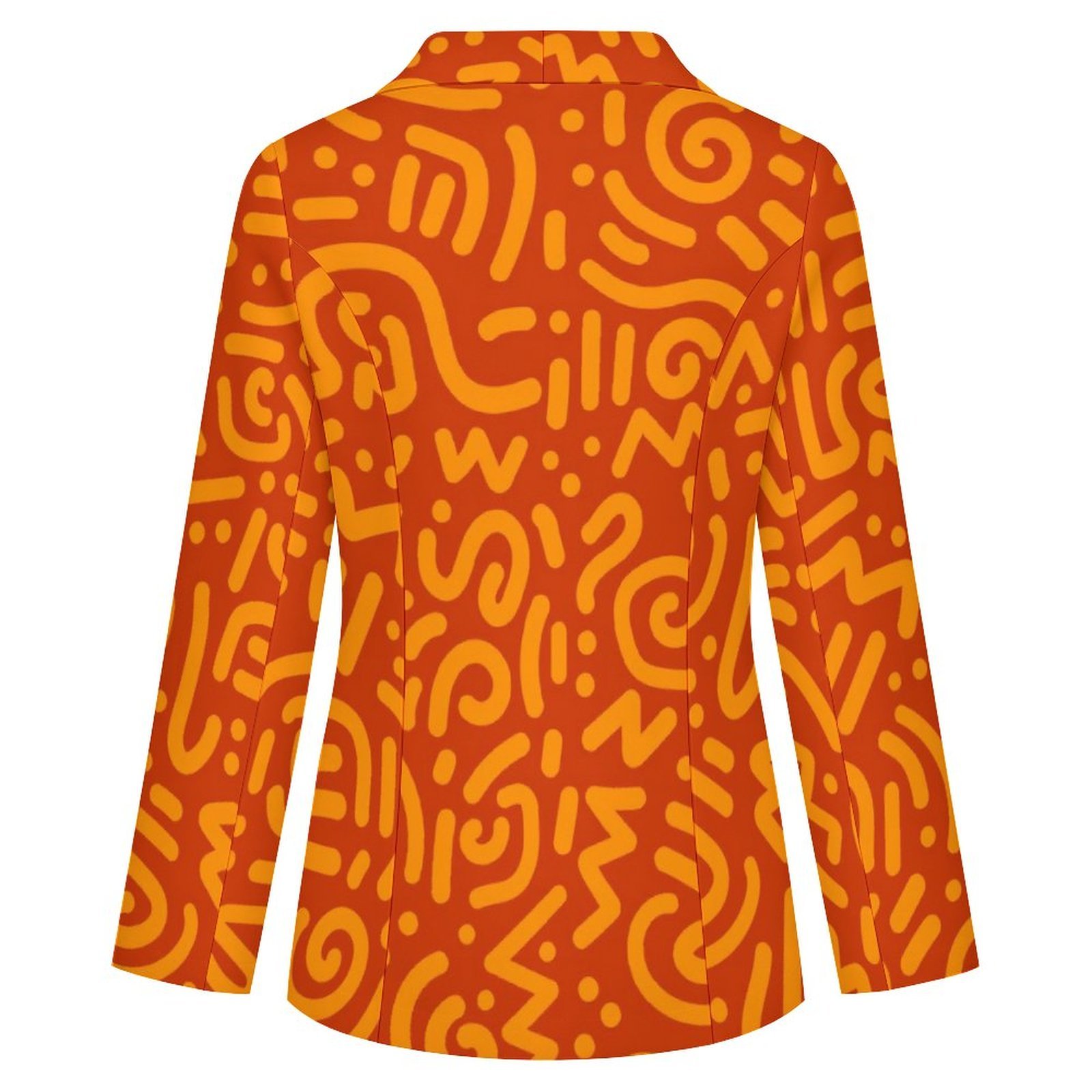Tangerine Squiggle Print Lapel Blazer – view 4