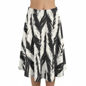 Black & White Brushstroke Maxi Skirt with Pockets – view 2