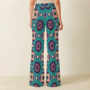 325888-2441bc4b-9805-4e40-8731-0e8577b427f6.jpg Emerald Medallion Print Wide Leg Pants by Creamy Cougar, view 2