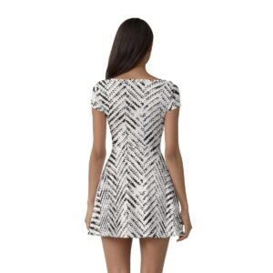 Zebra Chevron Athletic Dress with Built-In Shorts – view 2