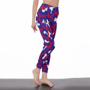 Purple Abstract Print High-Waist Leggings – view 2
