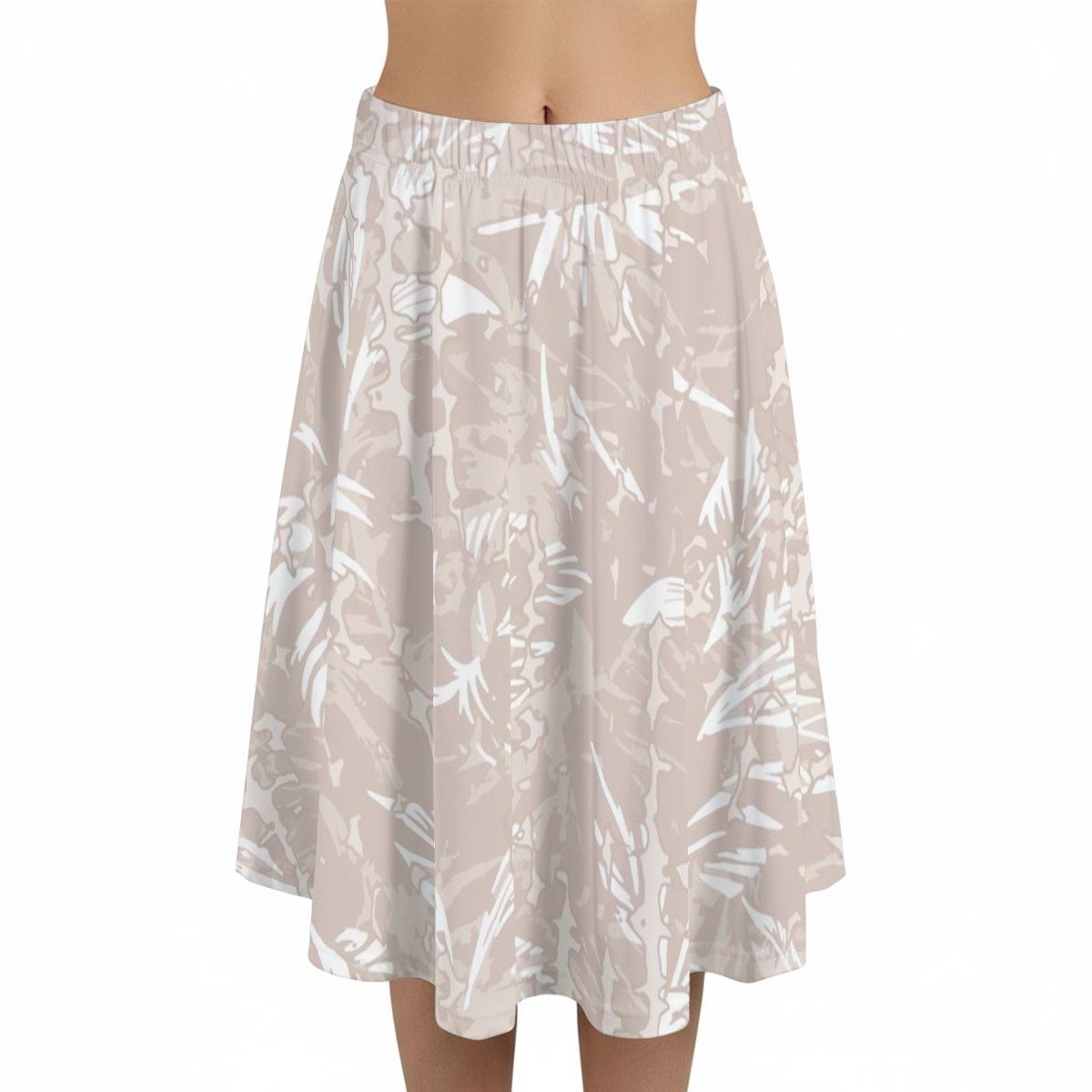 Ivory Marble Maxi Skirt with Pockets – view 2