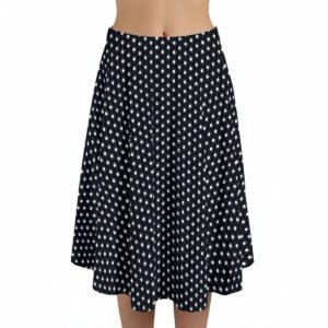 Black Polka Dot Maxi Skirt with Pockets – view 2
