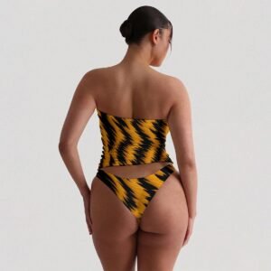 Golden Tiger Print Tube Top & Panty Set – view 2