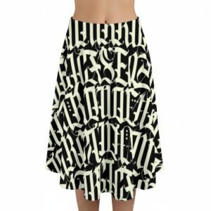 Black Tribal Print Maxi Skirt with Pockets – view 2
