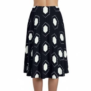 Women's black polka dot maxi skirt with pockets by Creamy Cougar
