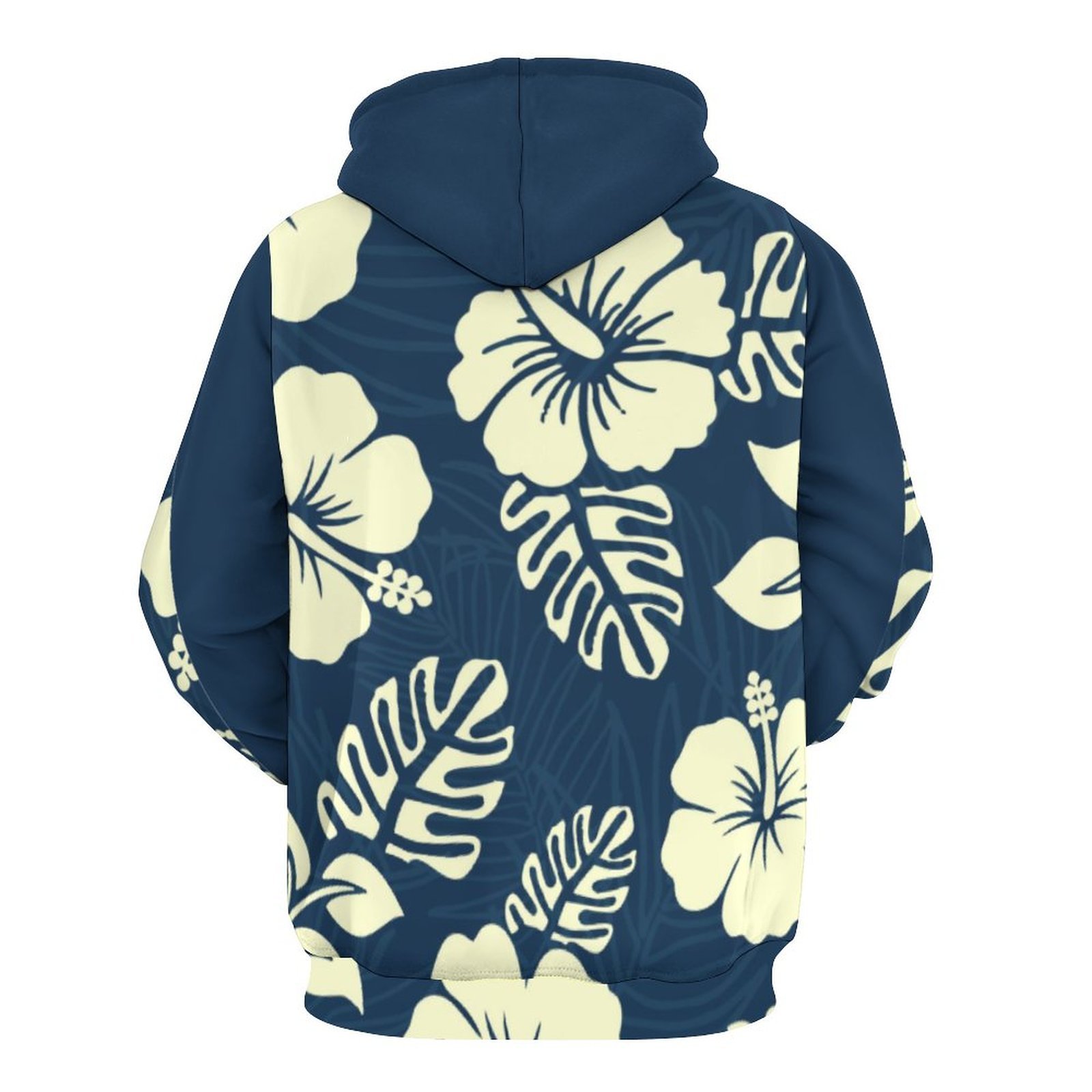 Navy Hibiscus Print Graphic Hoodie – view 3