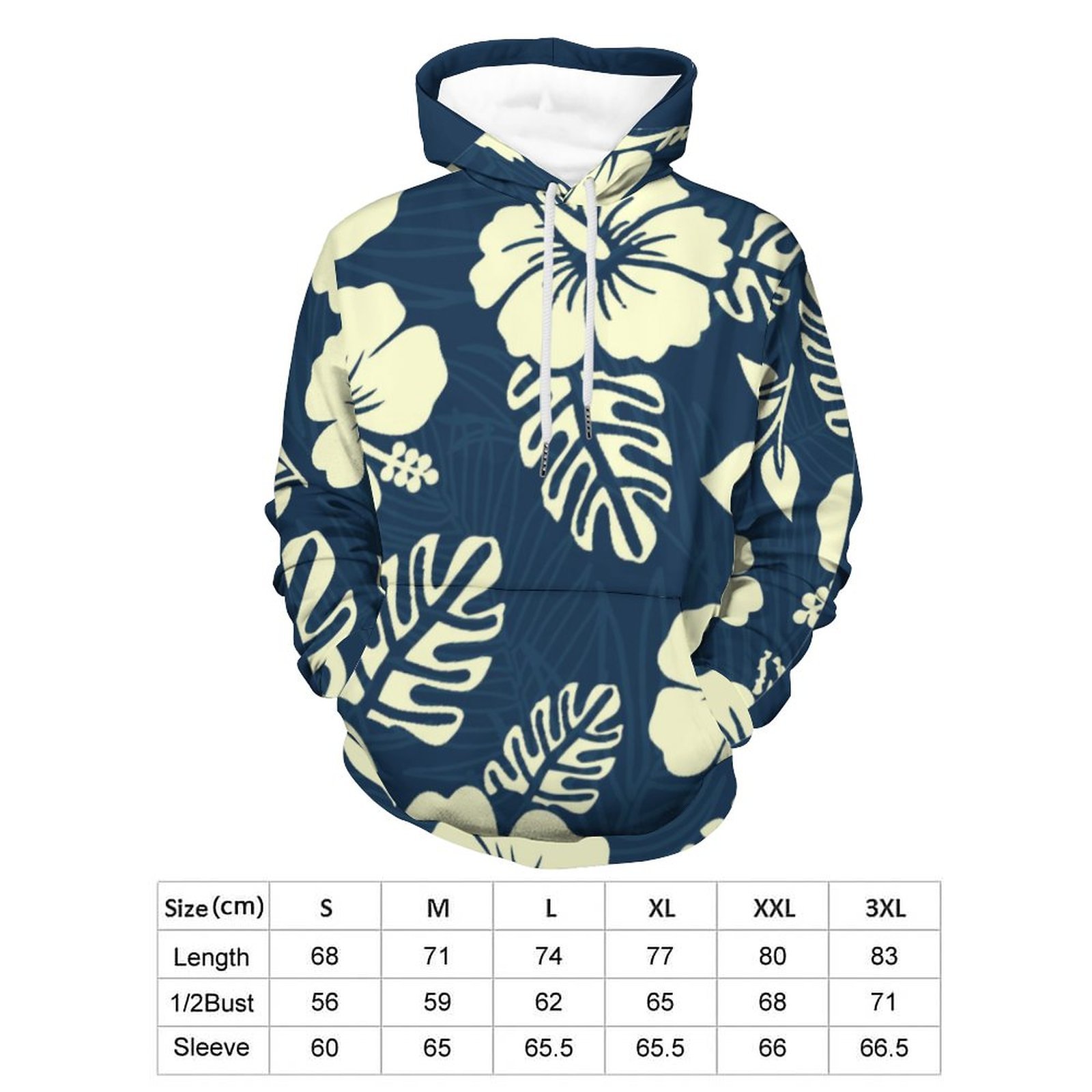 Navy Hibiscus Print Graphic Hoodie – view 5