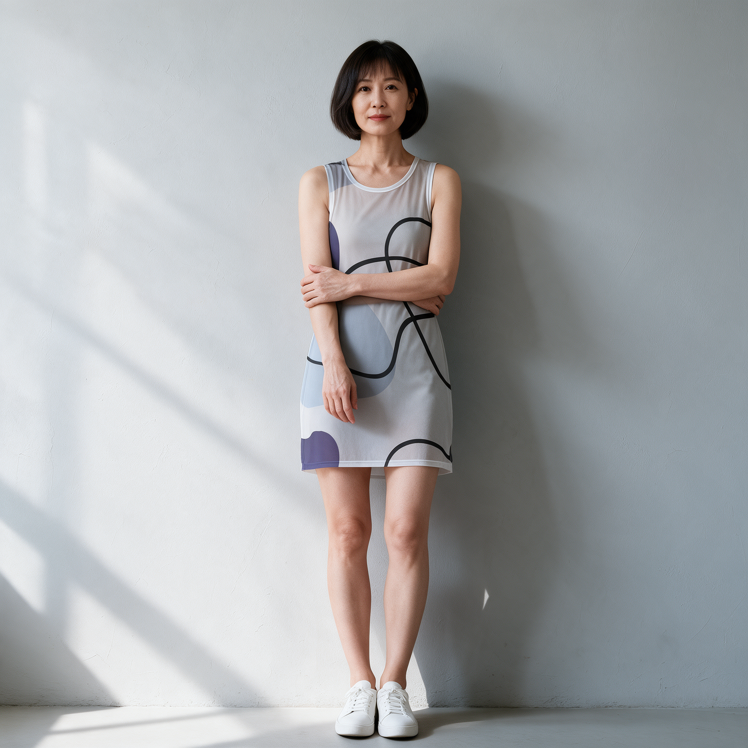 Grey Abstract Line Sheer Mesh Bodycon Dress